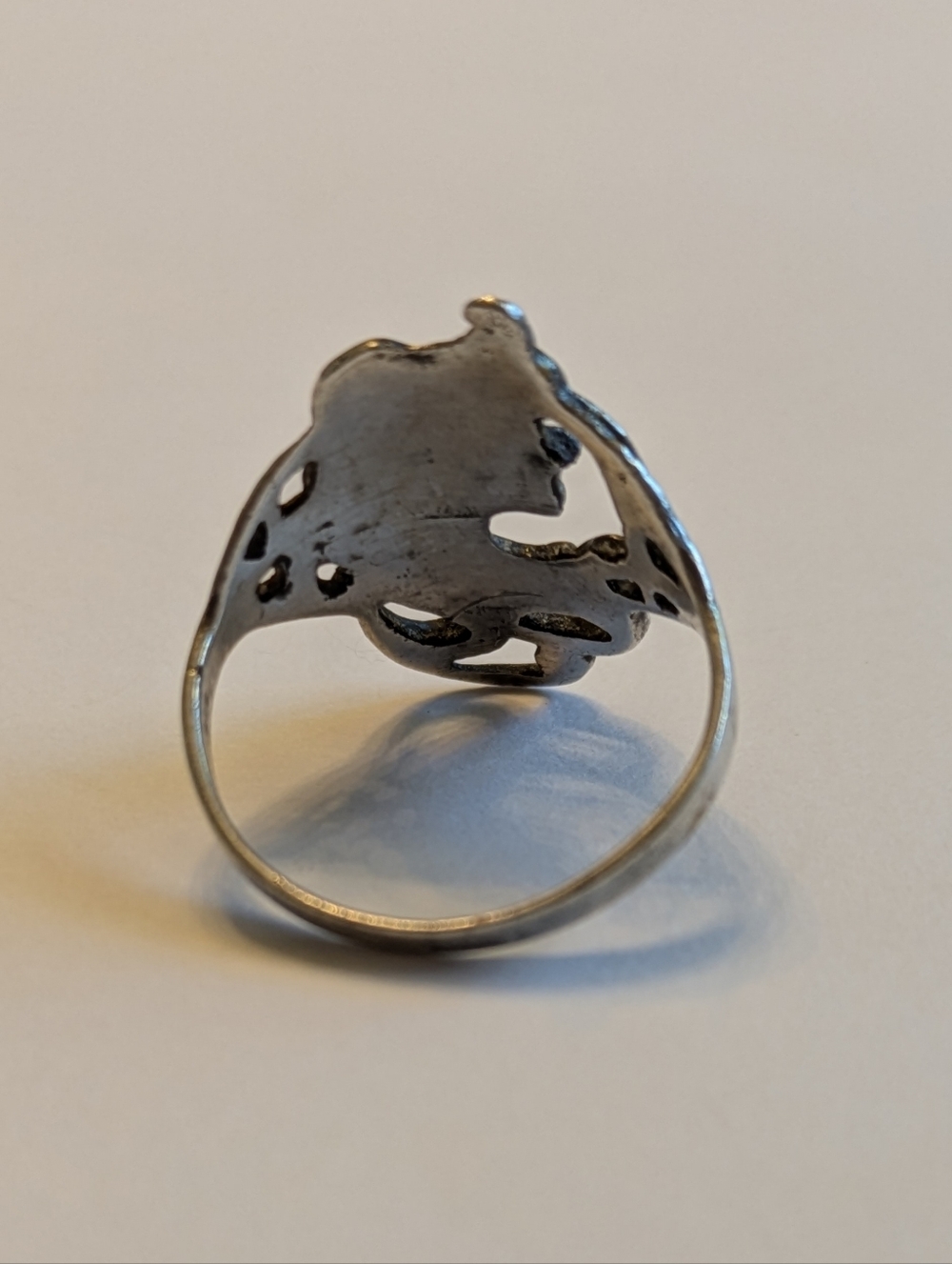 Art Nouveau Lady Profile Ring Sz 7 Sterling Silver Vintage Signed 925 - Picture 10 of 11